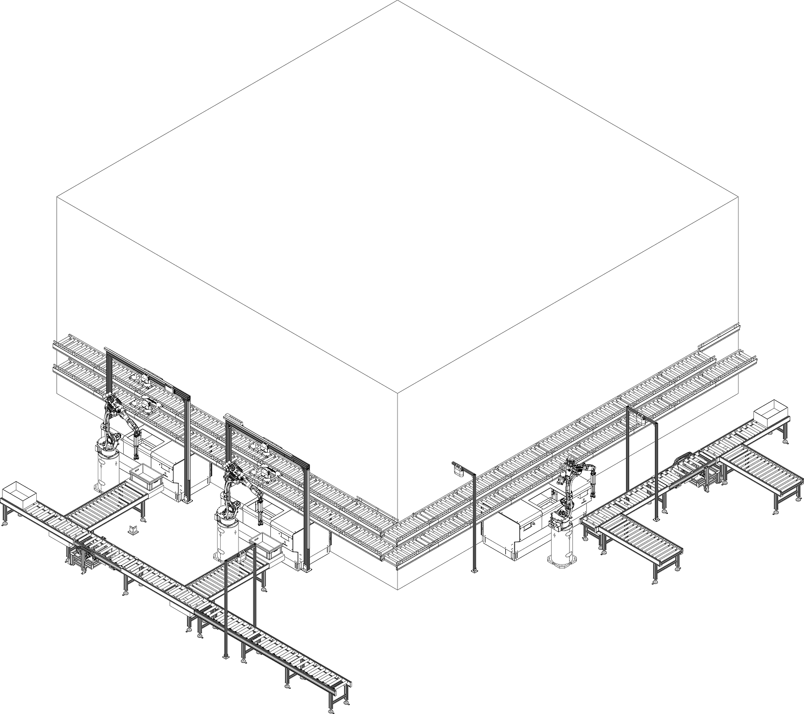 Industrial robot in warehouse